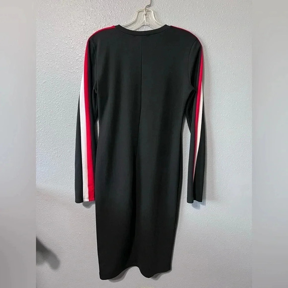Zara Trafaluc Women's Long Sleeve Dress Striped Sz Med Black/Red/White EUC. - Picture 2 of 4